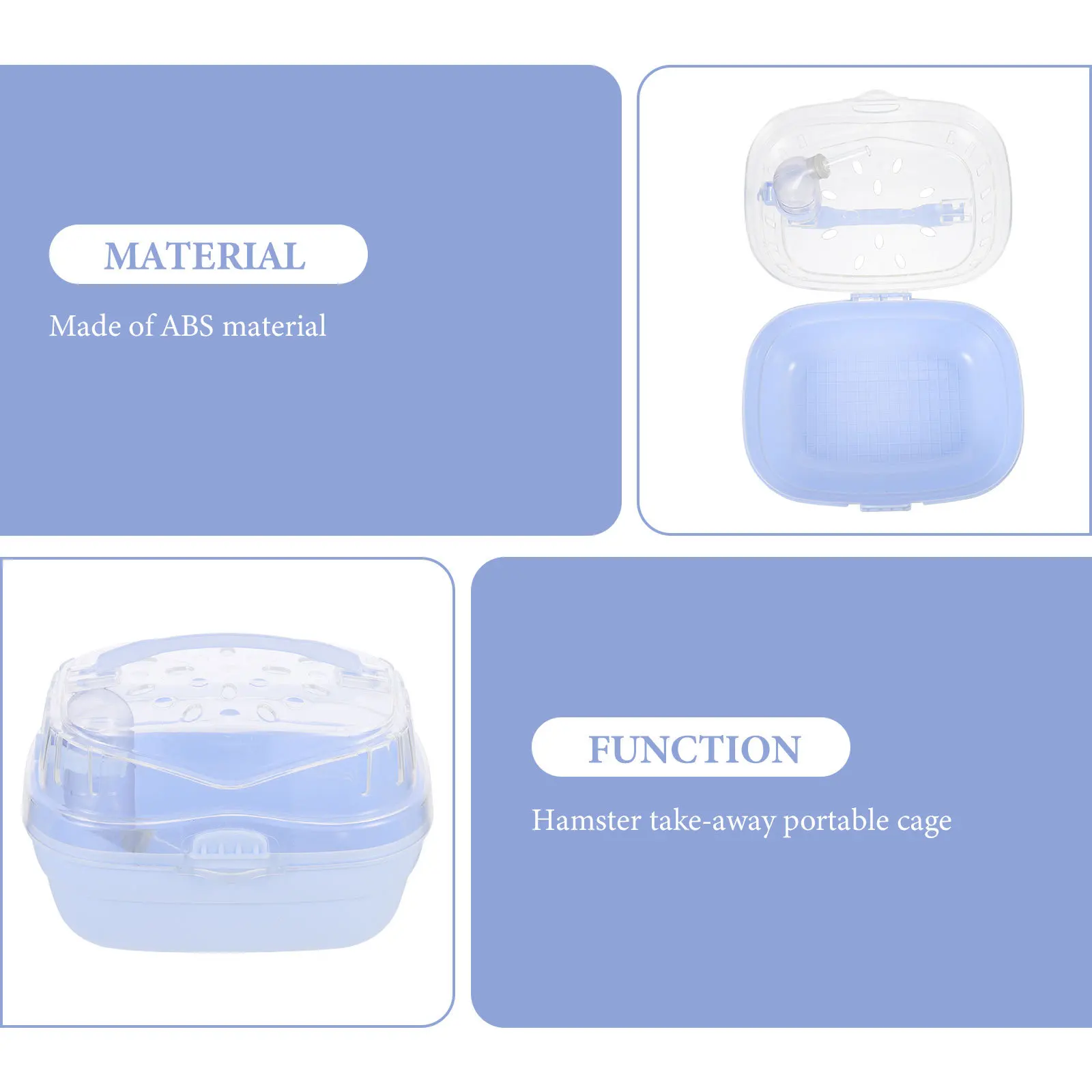 

Portable Hamster Small Cage Plastic Carrier Breathable Pet Travel Carrying Box Safety Cage Suitable for Small Pets