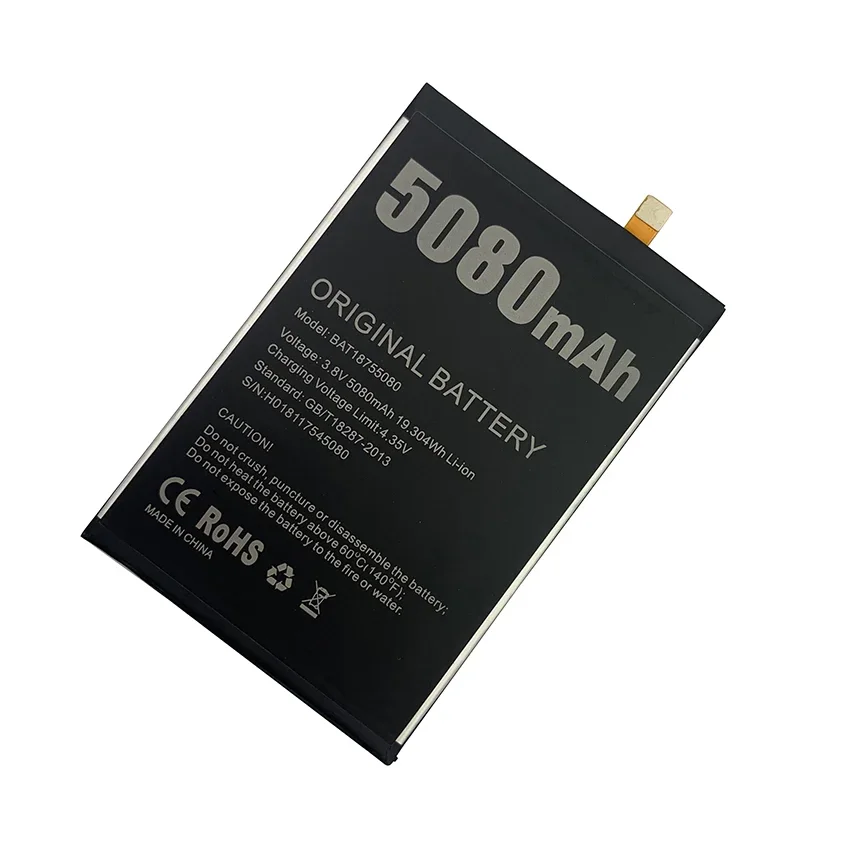 100% Original 5080mAh Phone Battery For Doogee Y7 Plus Y7Plus BAT18755080 Replacement Batteries Bateria