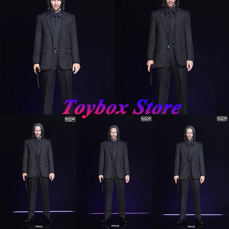 

1/6 John Wick Killer Man Figure Suit Shirt Vest Pants Clothes Set Accessory For 12" Male Head Body Decoration