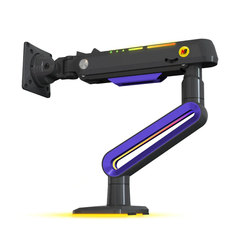 G70 RGB Electronic Competition Monitor Arm Bracket Color-Changing Lamp Effect 90 Degree New Desktop Lifting Suspension