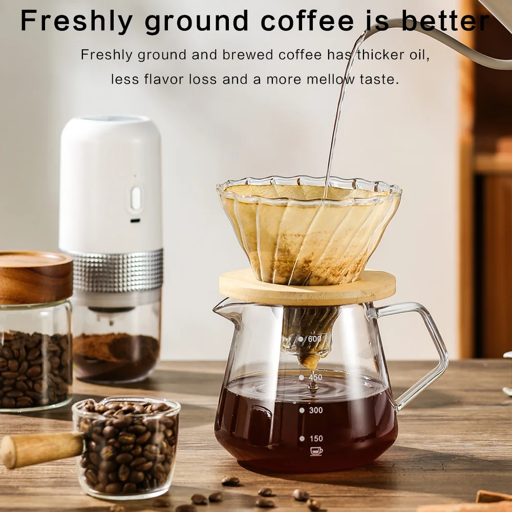 JJYY Electric Coffee Bean Grinder Wireless Mini Coffee Bean Rechargeable Espresso Spice Grinder Home Kitchen Office Travel 1PC