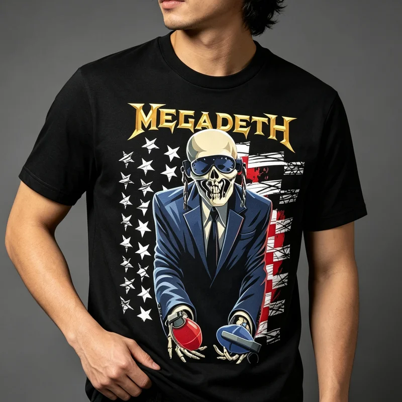 Vic Jumbo Band Graphic T Shirt Men Dark Skull Black Rock Metal Print Tee Short Sleeve Cotton Casual Streetwear Unisex Y2k Top