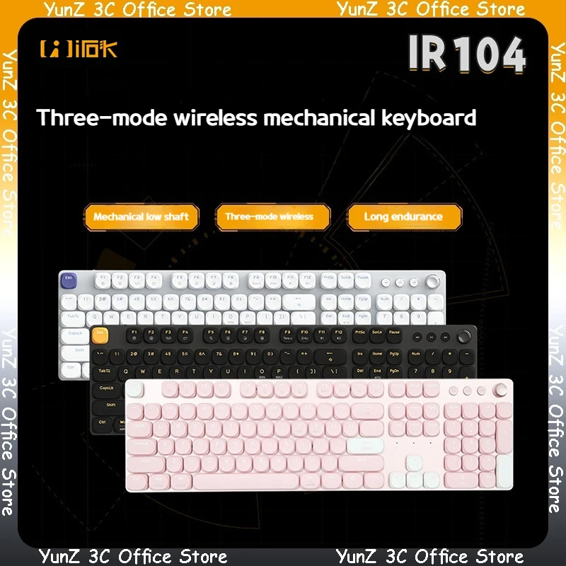 Ir104 Low Axis Mechanical Keyboard 3-Mode Wireless 2.4g Bluetooth Gaming Keyboard Office Keyboard Gaming Accessories