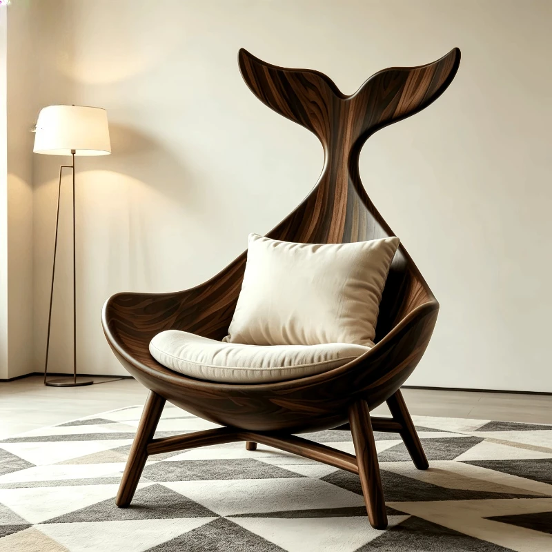 Wood Ergonomic Lounge Chair Luxury Modern Beauty Comfy Relaxing Living Room Chairs Lazy Designer Sillones De Sala Home Furniture
