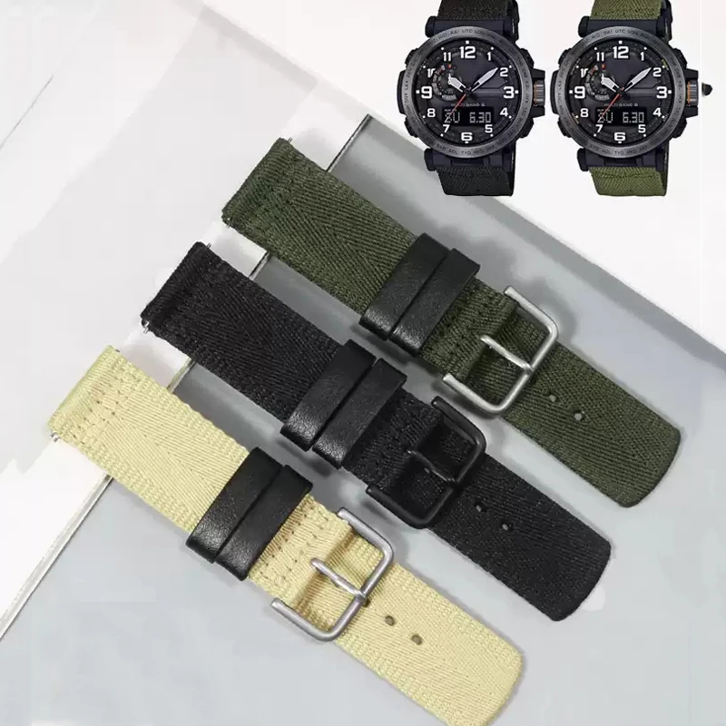 

For Casio PROTREK PRW-6600 PRG-600 / 650 series NATO nylon breathable watch belt Accessories mountaineering watch strap 24mm