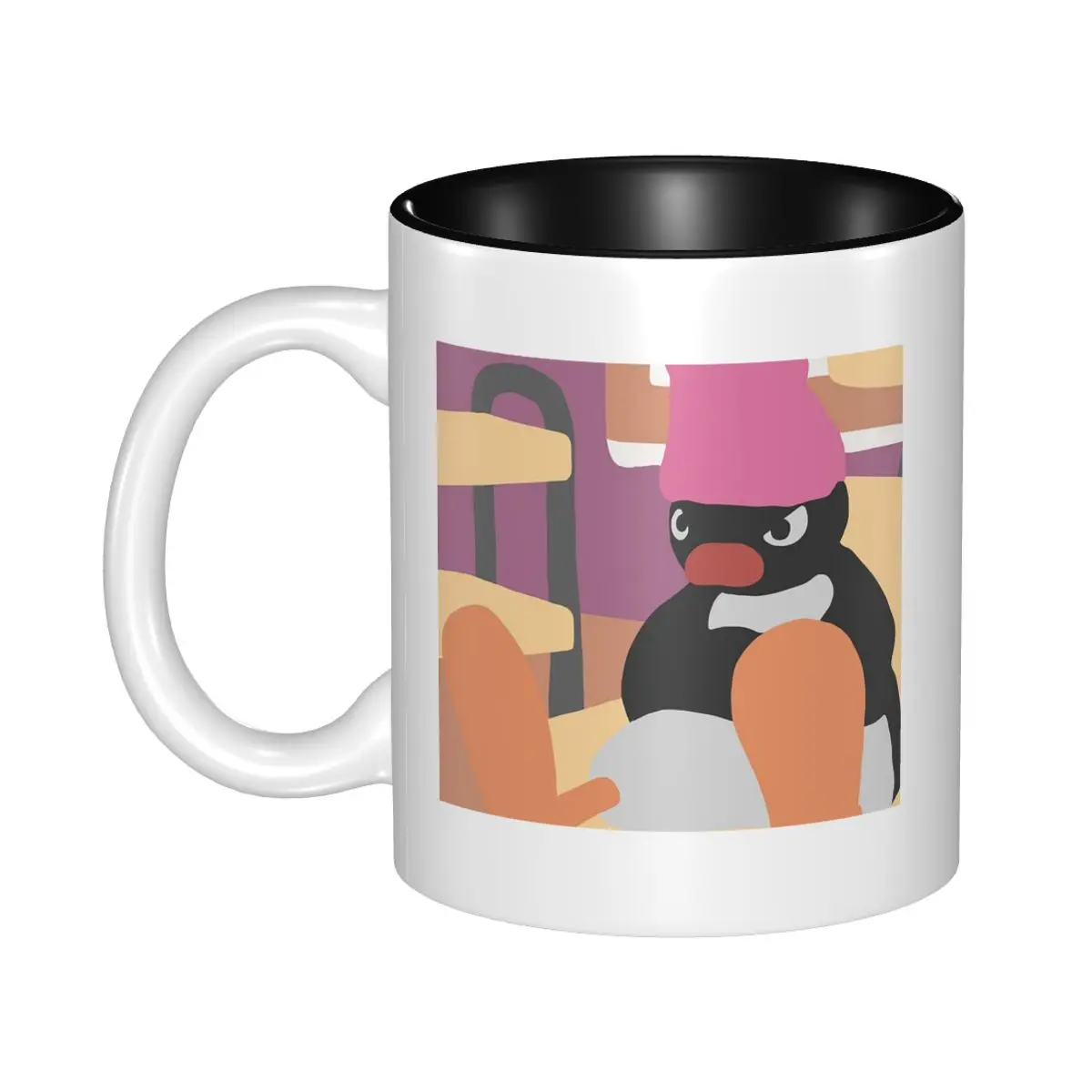 Grumpy Pingu Penguin Pampered Meme Mug Funny Ceramic Coffee Cups Tea Mugs Milk Cup Drinkware Gifts for Friends