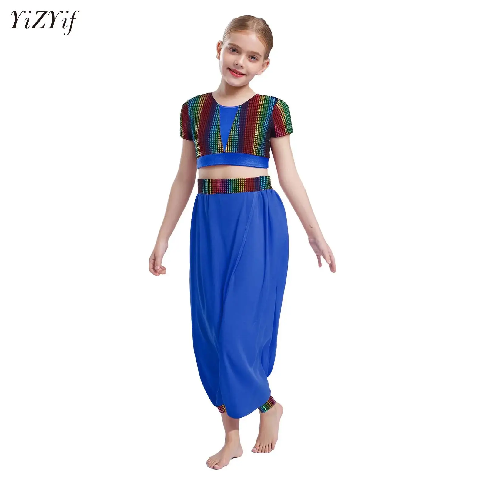 

Belly Dance Outfit Kids Jasmine Princess Costumes Children Belly Dancing Set Girls Bollywood Indian Princess Performance Clothes