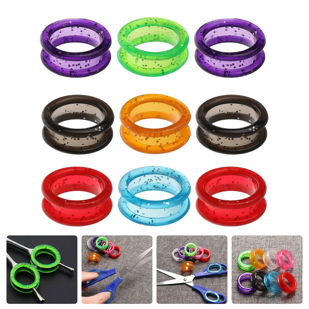 Scissors Finger Rings Grips Inserts Comfortable Anti-skid Small Shears Silicone Protective