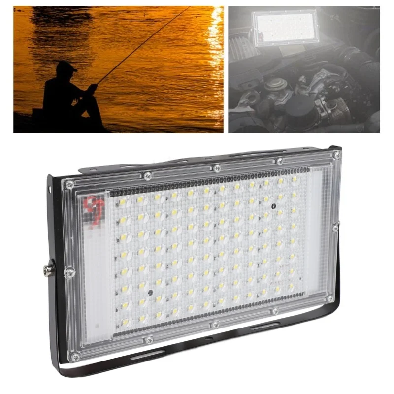 100 واط كشاف ضوء مجلس IP66 مقاوم للماء في الهواء الطلق LED كشاف ضوء مع بطارية التمساح كليب للطوارئ في الهواء الطلق DC12V #3