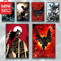 MINISO DC Iconic Art Batman Movie Figures Home Decoration Diamond Painting Wall Bedroom Superman Room Decor Gift