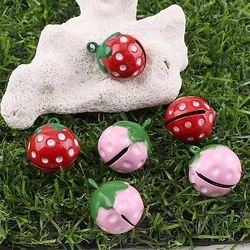 4/8/12pcs Cute Red/Pink Bells Strawberry Shape Copper Jingle Bells for DIY Charm Key Chain Festival/Party/Pet's Necklace Decor