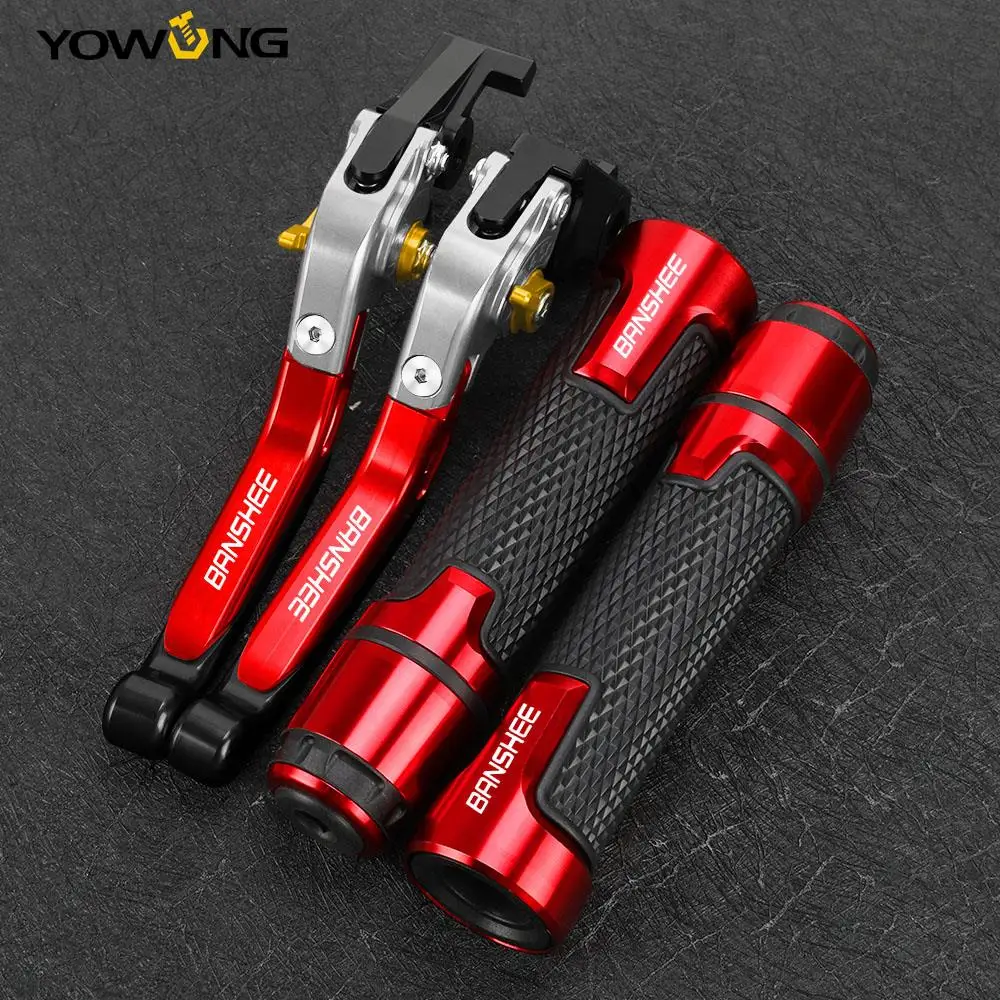 FOR YAMAHA YFZ 350 Banshee 2002-2008 Motorcycle Accessories CNC Aluminum Folding Brake Clutch Levers Handlebar Handle Grips Ends