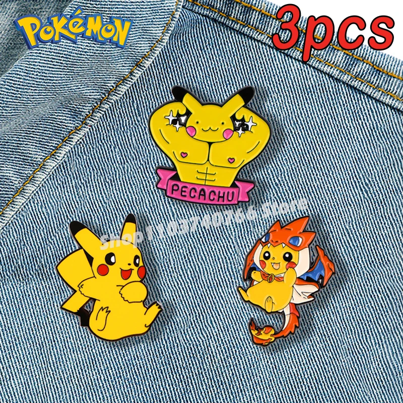 

Pokemon Pikachu Enamel Pins Anime Cartoon Brooches Badges Cosplay Backpack Lapel Pin Accessories for Friend Jewelry Decoration