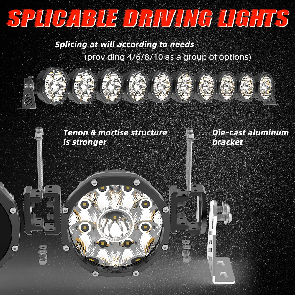 Offroad 4x4  Spotlight Gravity 12V 24V 22inch 4pcs Linkable Led Light Bar Kit on Front Bumper for SUV UTV Wrangler F-150 Ranger