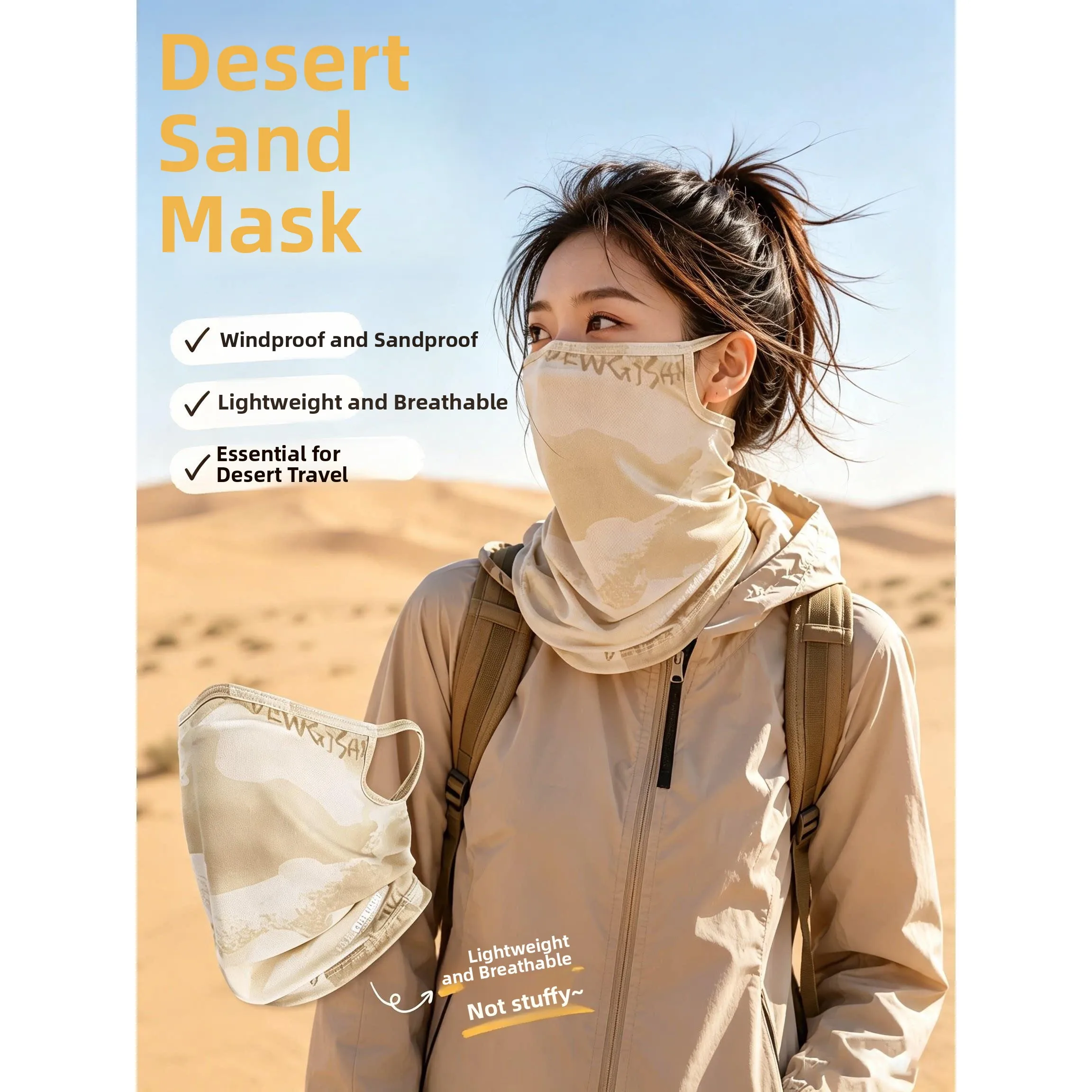 Magic Desert Travel Headscarf Ice Silk Hiking Neck Protector Unisex Breathable Scarf Women's Style Sunshade Sandproof