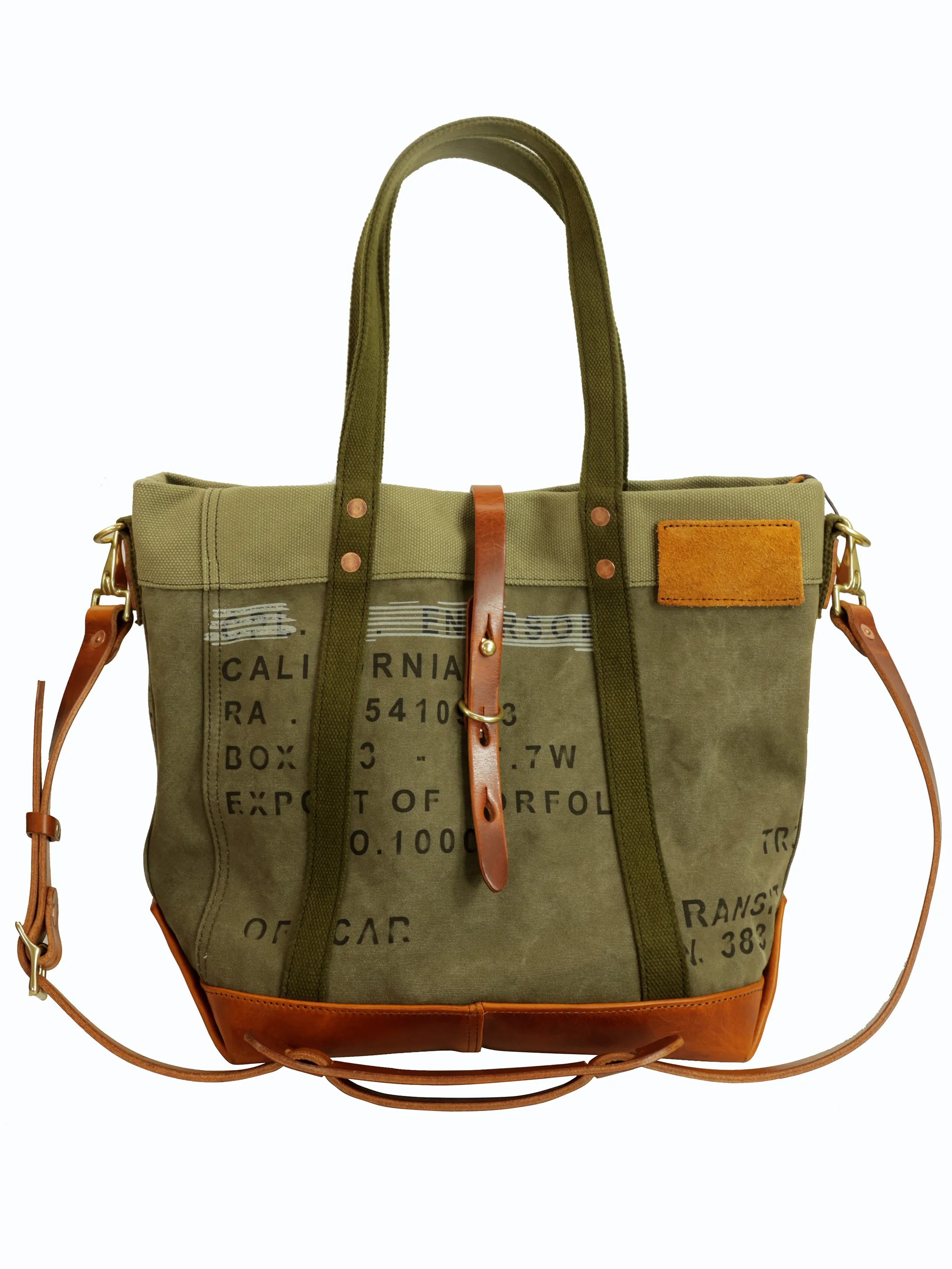 Fashion vintage high-quality canvas leather men large-capacity tote bag handmade multi-functional handbag shoulder crossbody bag