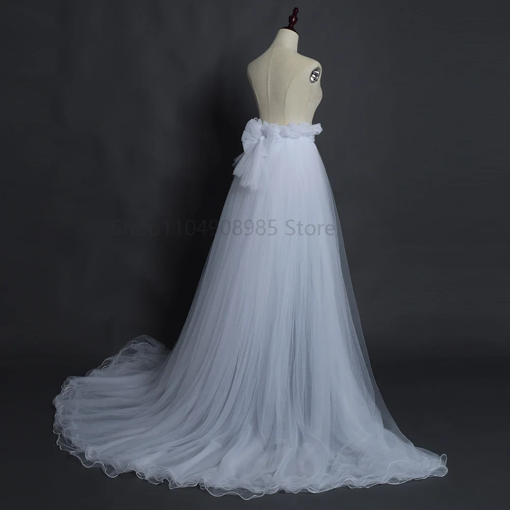 

Women 5-Layers Tulle Tutu Long Train Skirts Wedding Cocktail Party Skirt Prom Bandage Mesh Maxi Dress