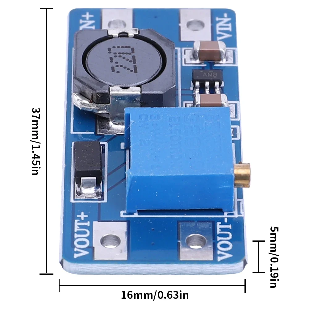 10-1PCS MT3608 DC-DC Adjustable Boost Module 2A Max DC-DC Step Up Converter Booster Power Supply Module 2V-24V to 5V 9V 12V 28V