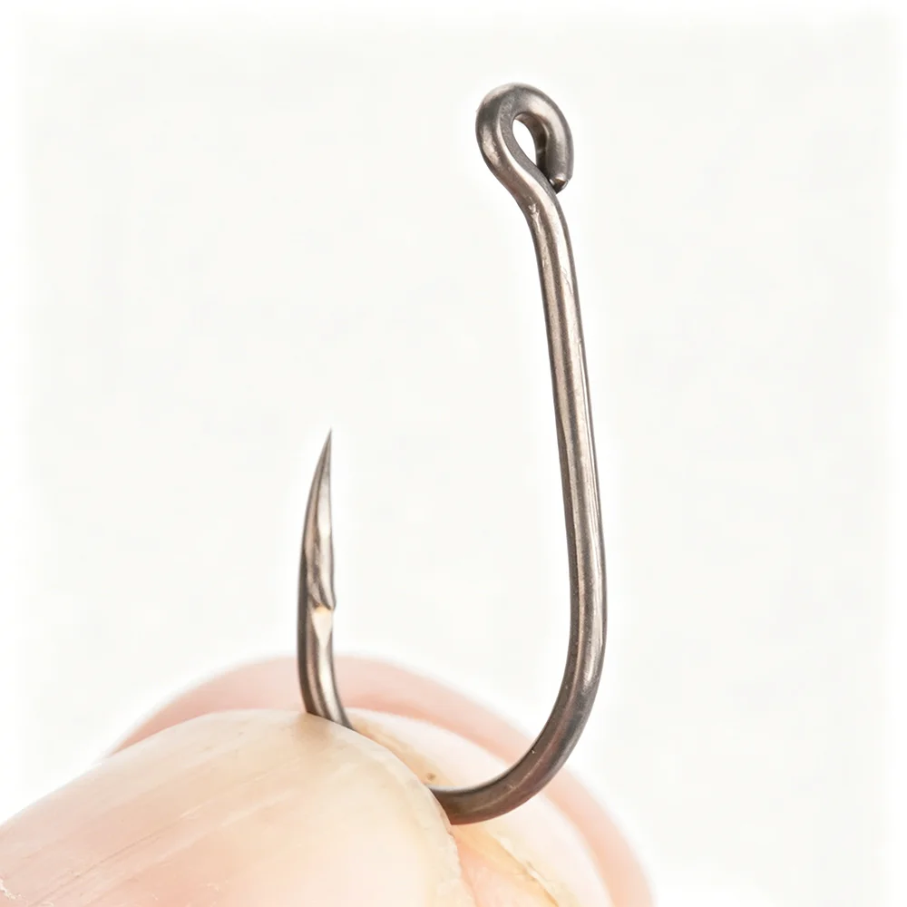 Hirisi 8007 100 Stück Angelhaken Karpfenangelhaken-Set Hochkohlenstoffstahl Ringöhrchen-Angelhaken Größe 2468 Angelzubehör im Angebot – Detail 4
