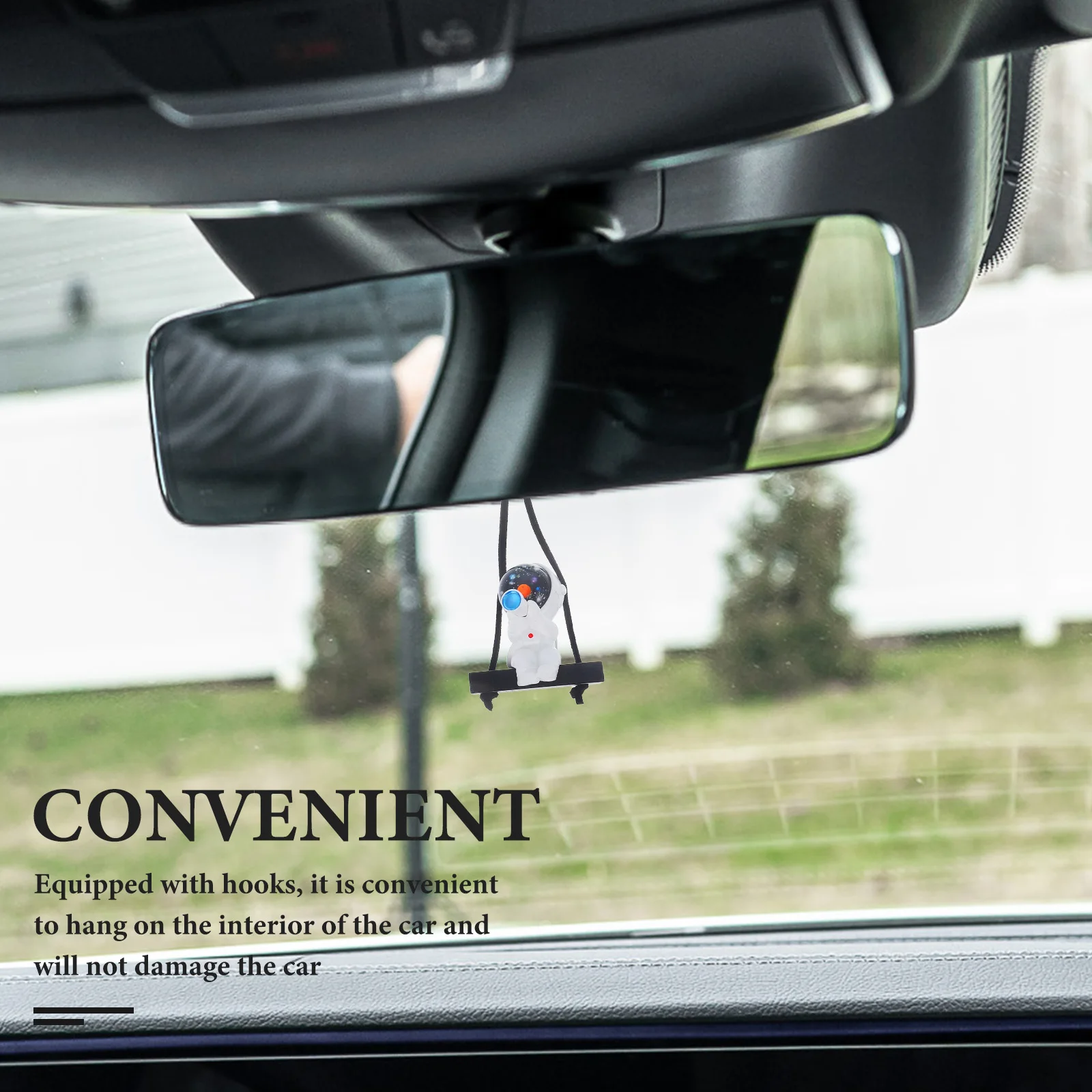 رائد الفضاء سيارة معلقة الراتنج مرآة الرؤية الخلفية الزينة الإبداعية سيارة الداخلية الجمالية الحلي سحر قلادة #4