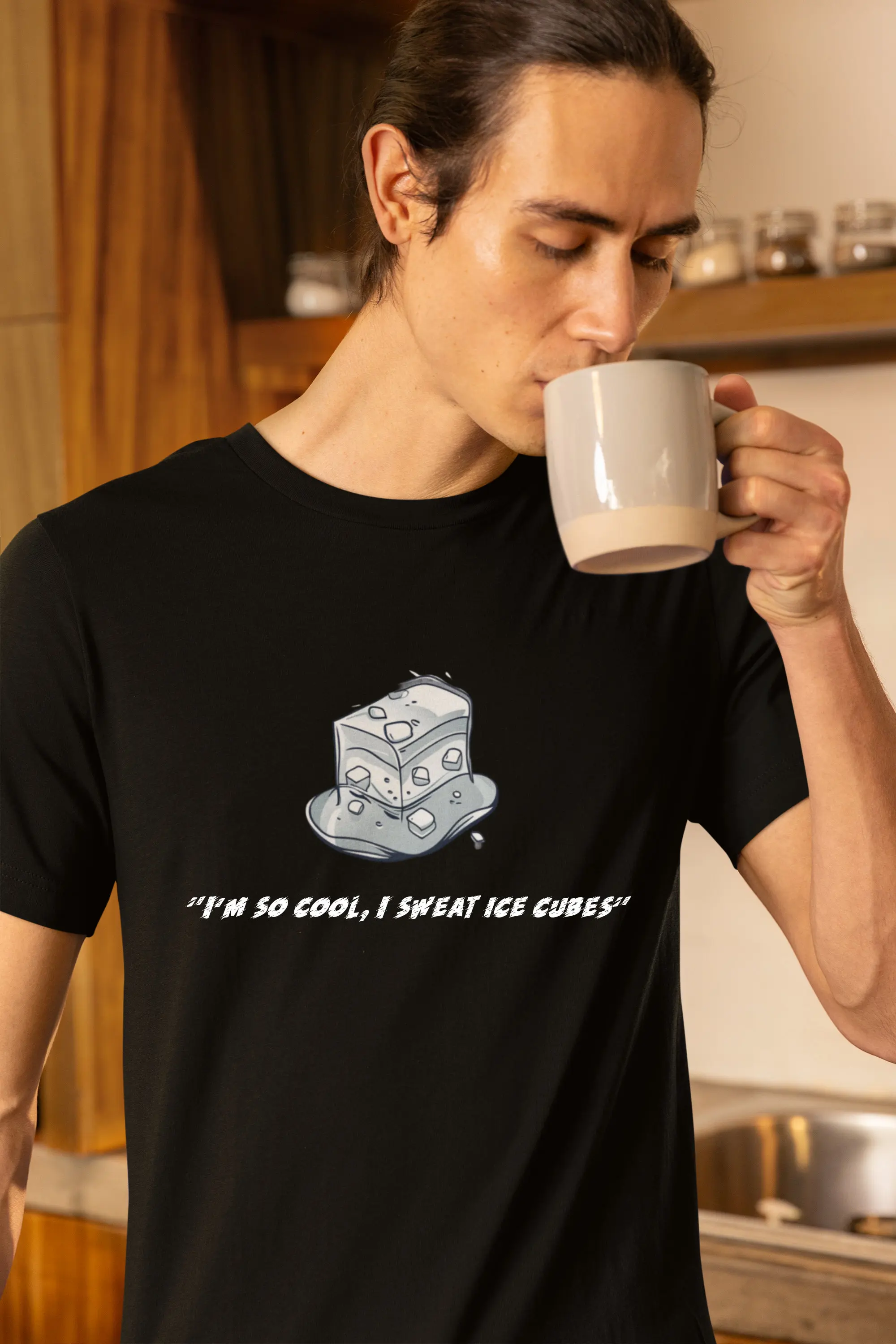 T Shirt Im So Cool I Sweat Ice Cubes Activewear Cotton Screen Print