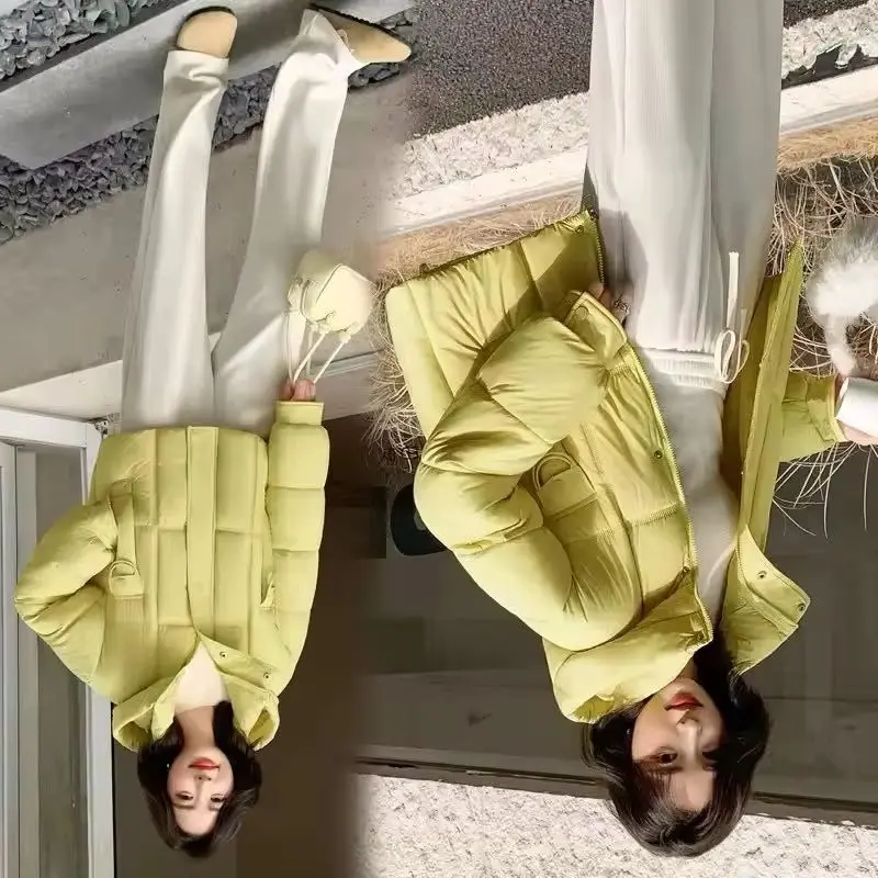 

Женские корейские теплые парки с капюшоном, зимнее пуховое хлопковое пальто, толстая свободная куртка-пуховик, женская однотонная модная верхняя одежда на молнии с длинными рукавами