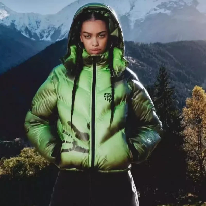 

Trendy 2025 Couple Cotton Jaet with Detachable Hat Warmth Sensing adient Print Simple Letter Floral Youth ular Sle