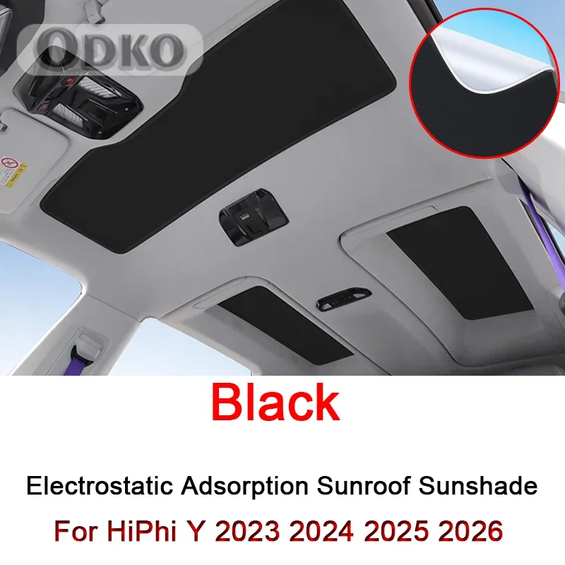 Car Electrostatic Adsorption Sunroof Sunshade Cover For HiPhi Y 2023 2024 2025 2026 Heat Insulation Skylight Sticker Accessory