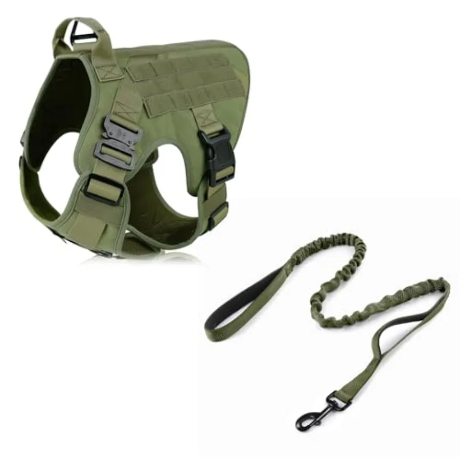 

Тактическая шлейка и поводок для крупных собак, сверхпрочная шлейка с ручкой, жилет для служебных собак без вытягивания, регулируемый для крупных пород