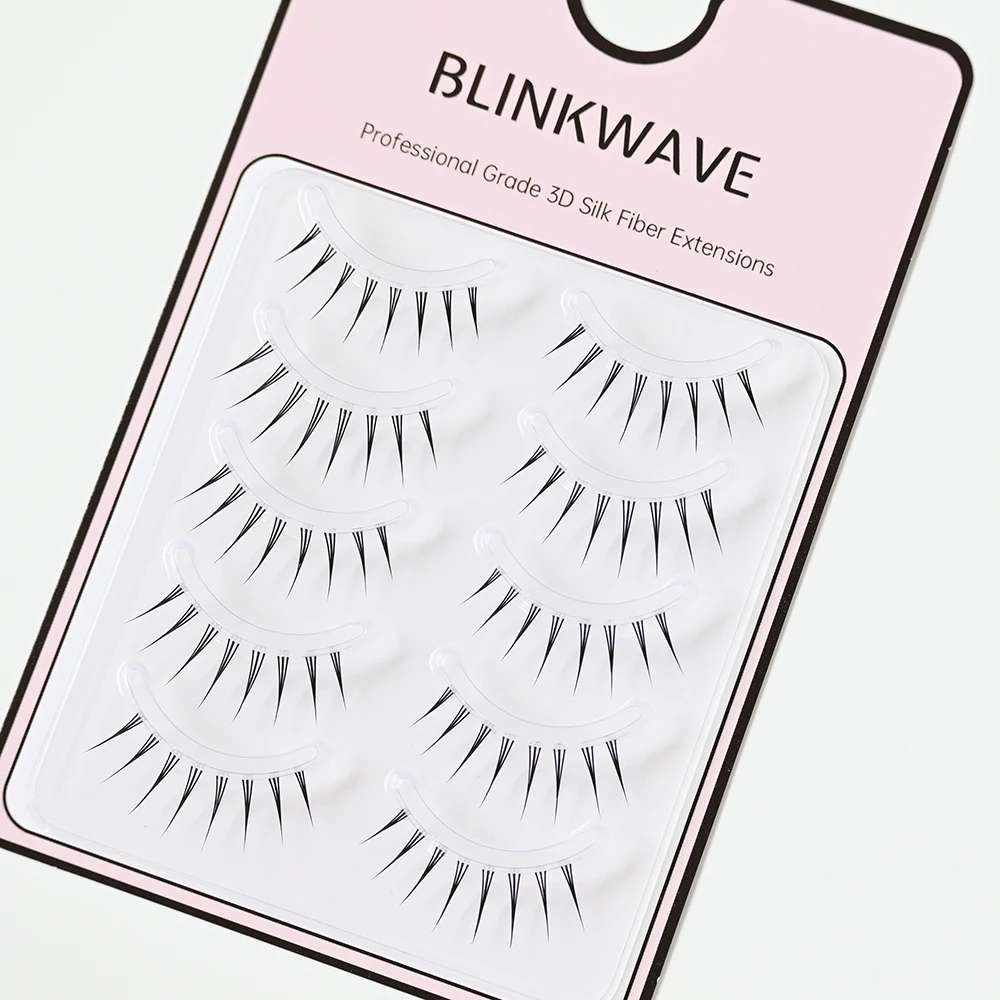 5 Pairs Japanese Mine Makeup False Eyelashes 8-10mm Length Black/Clear Band for Eye Makeup Accessories Natural false lashes