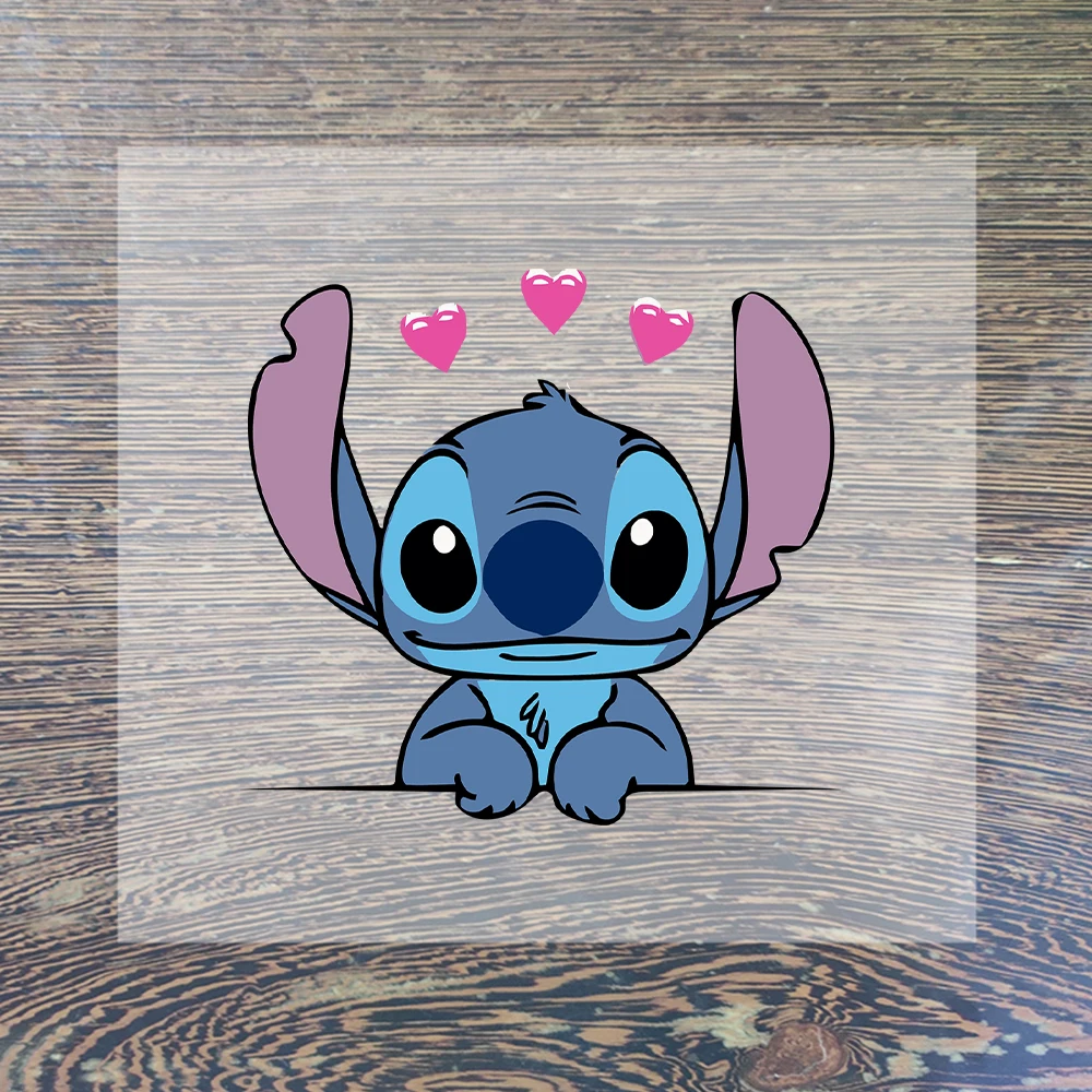 Stitch Disney Cartoon Iron on Patches for Clothing DIY T-shirt Heat Transfer Stickers Patch Clothes Custom Vinyl Sticker Gifts