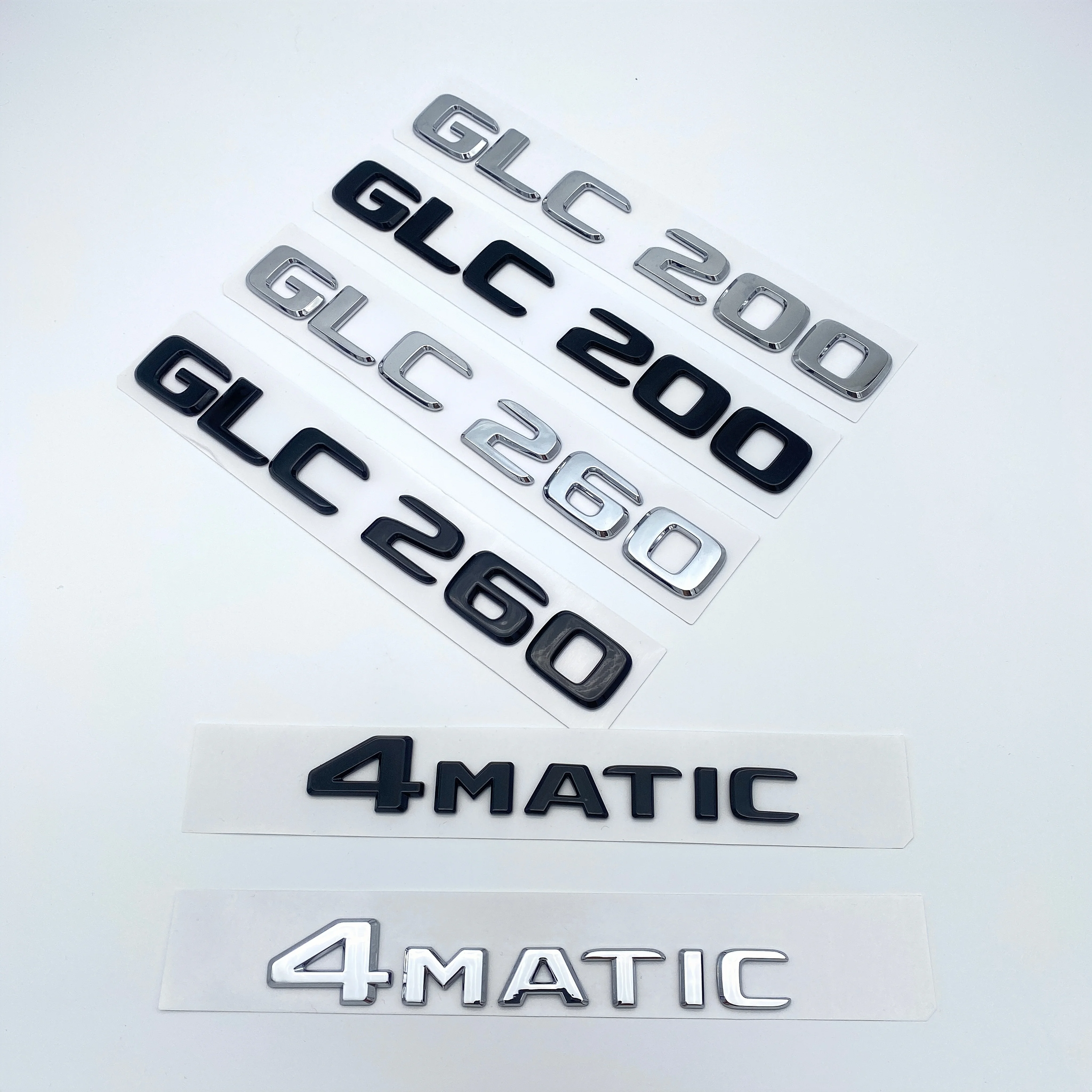 3D ABS Black Silver Letters GLC260 GLC300 GLC350 GLC220d GLC350e 4Matic Emblem for Mercedes Benz GLC X253 Car Trunk Logo Sticker