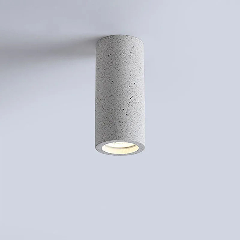 

Nordic Industrial Style Apartment Model Room Gray Led Tube Light Wabi Sabi Balcony Corridor Originality Cement Ceiling Lamps