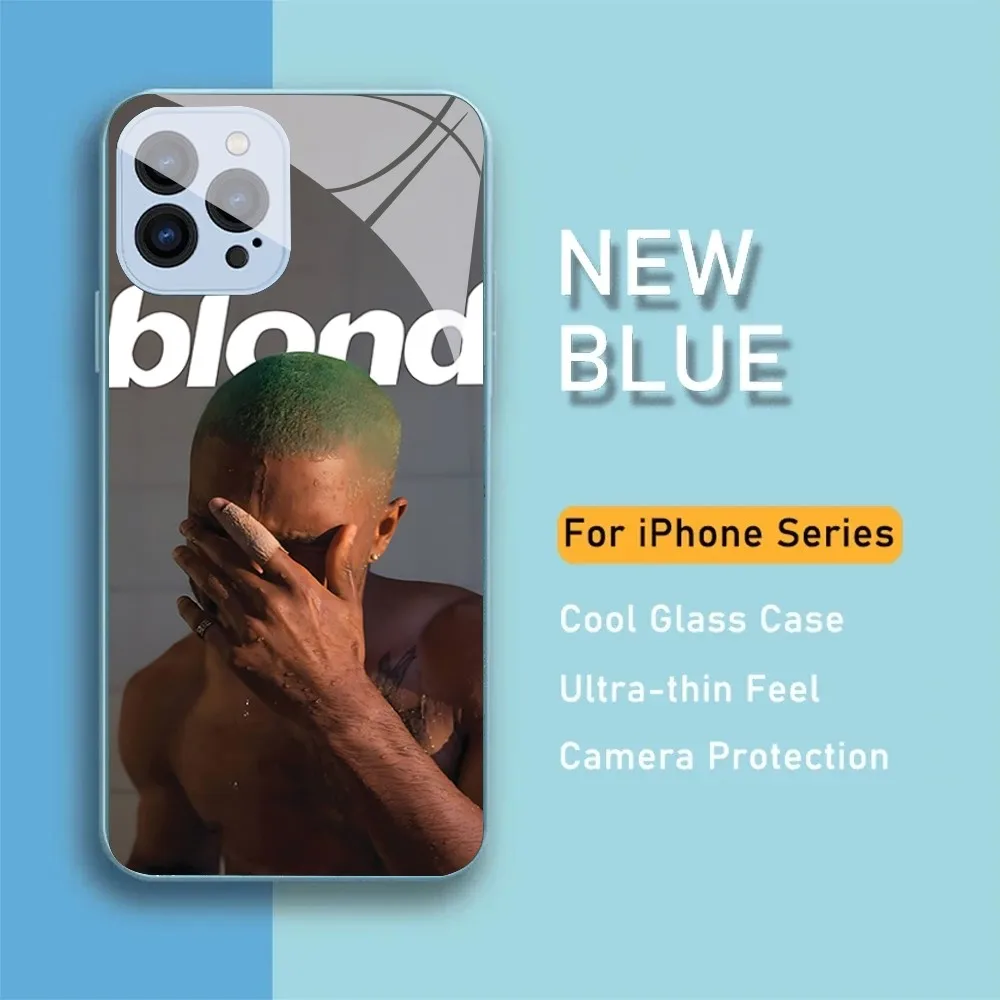 Singer F-Frank Blond Oceans Phone Case For IPhone 15 14 13 12 Mini 11 Pro Max X XS XR 6 7 8 SE Plus Glass Hard Cover