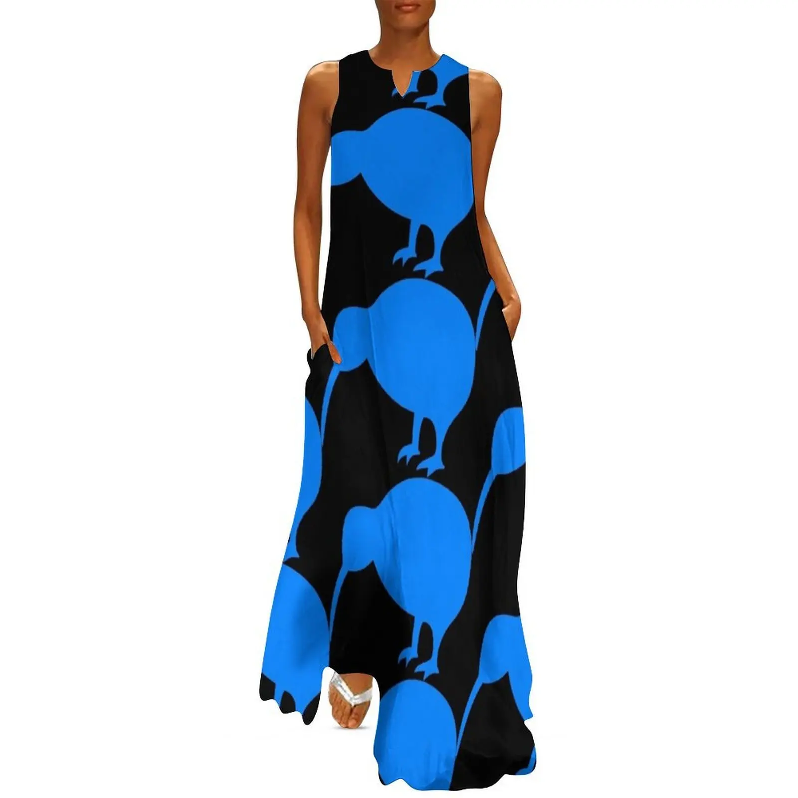 

Kiwi Blue Long Dress womans clothing Woman's evening dress women's clothing korea stylish womens clothing