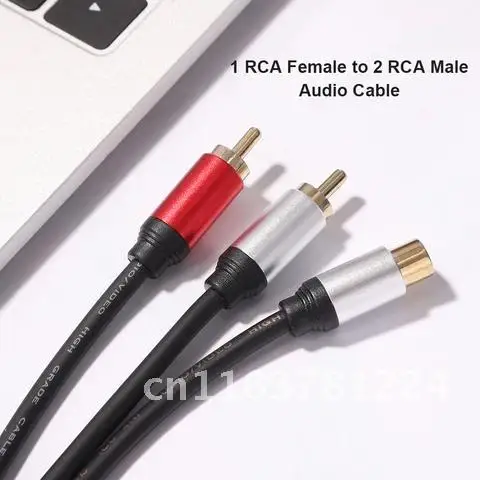 

Metal Audio Cable 2 RCA Male To 1 RCA Female Y Splitter Cable For Car Amplifier Speaker Stereo Audio Subwoofer Adapter