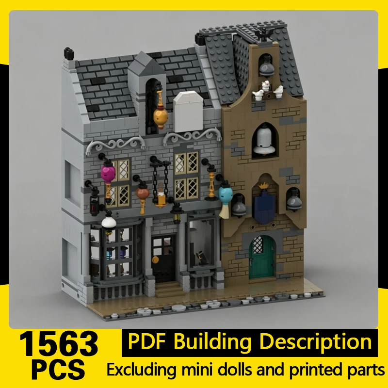 

Magical Movie Model MOC Building Bricks Bell And Lantern Shop Modular Technology Gifts Holiday Assemble Children Toys Suit