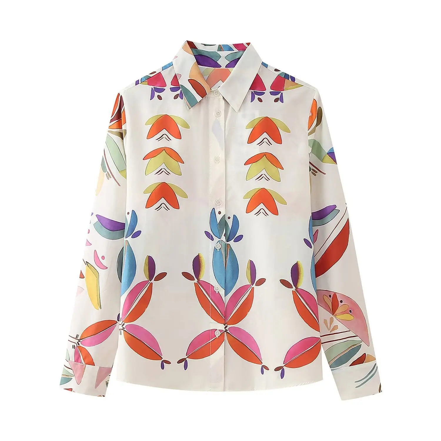 

Women's Printed Poplin Shirt For Women's Clothing