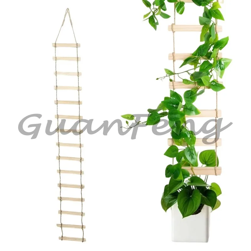 180X20cm wooden plant ladder, vine climbing bracket for indoor balcony terrace decoration