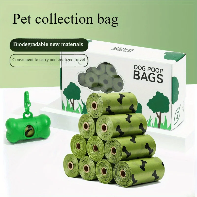 Thickened and fully degradable pet garbage bag for dog feces collection, biodegradable dog feces bag for cat litter collection