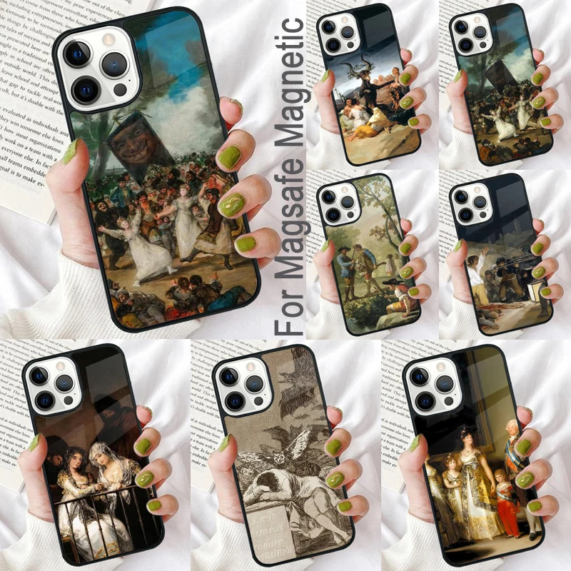 Francisco Goya Paintings Magnetic Soft Phone Case for iPhone 16 Promax 15 Pro 13 14 Plus 11 12 Mini MagSafe Coque