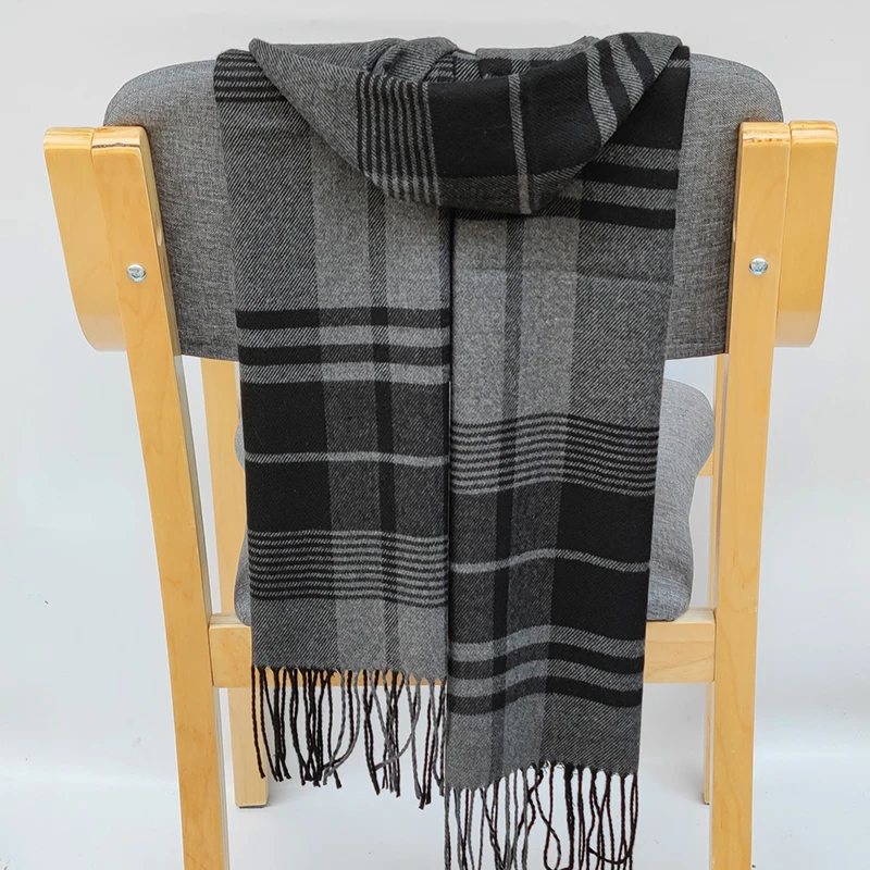 2022 Winter Color Matching Thickened Scarf Shawl Female Korean Style Versatile Tie Dye Scarf Plaid cashmere