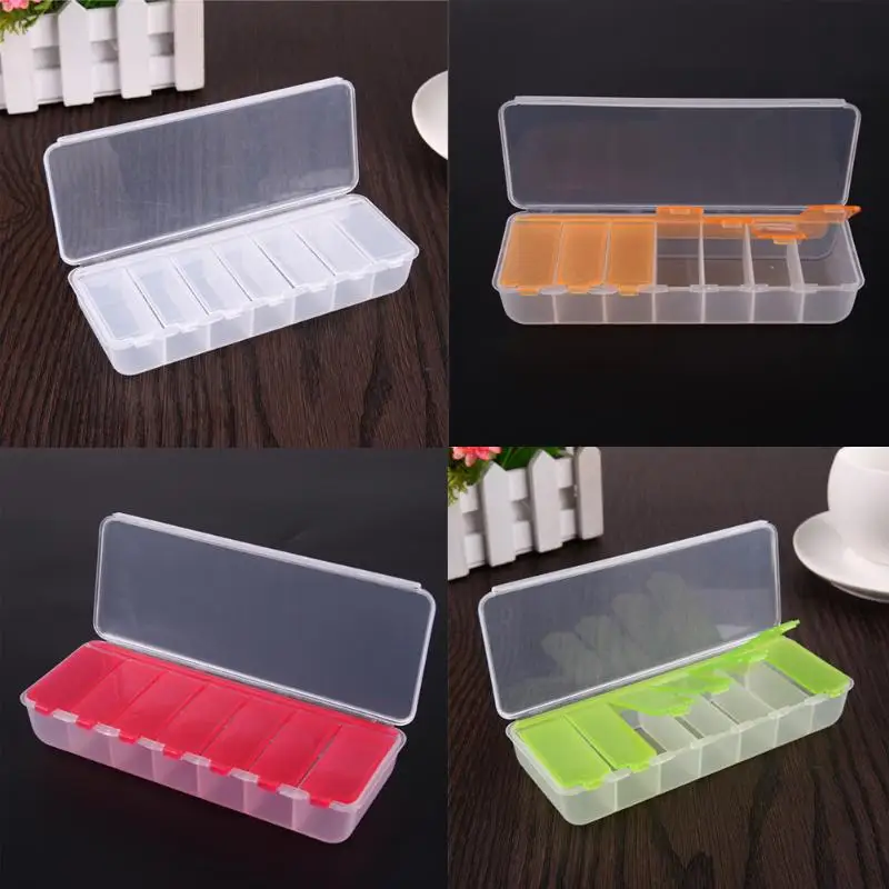 4 Color Portable 7-Day Medicine Box Large Travel Pill Organizer Monthly Storage Case Container Kitchen Home Healthy Supplies