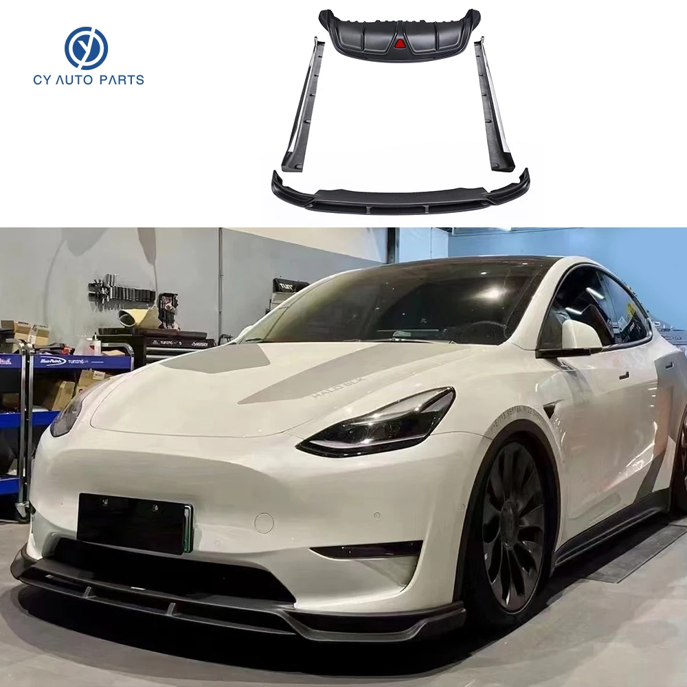 High Quality Carbon Fiber Front Bumper Lip Rear Bumper Diffuser Side Skirts For Tesla Model Y Bodykit