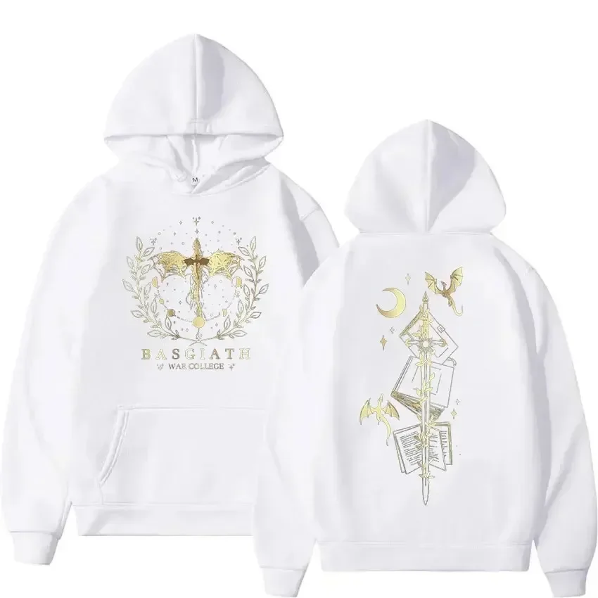 Basgiath War College Fourth Wing Hoodie Men Women Fashion Retro Dragon Rider Sweatshirt Loose Pullover Clothing Oversized Hoody