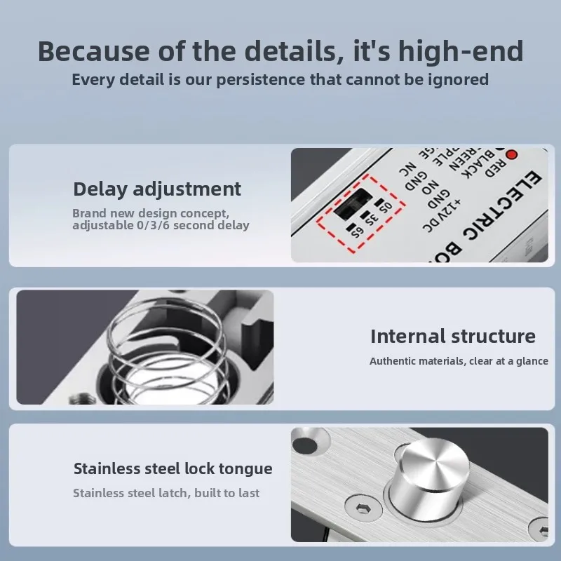KOB Access Control Electric Plug-in Lock Concealed Embedded Electronic Control Access Control Lock Delay Pin Lock