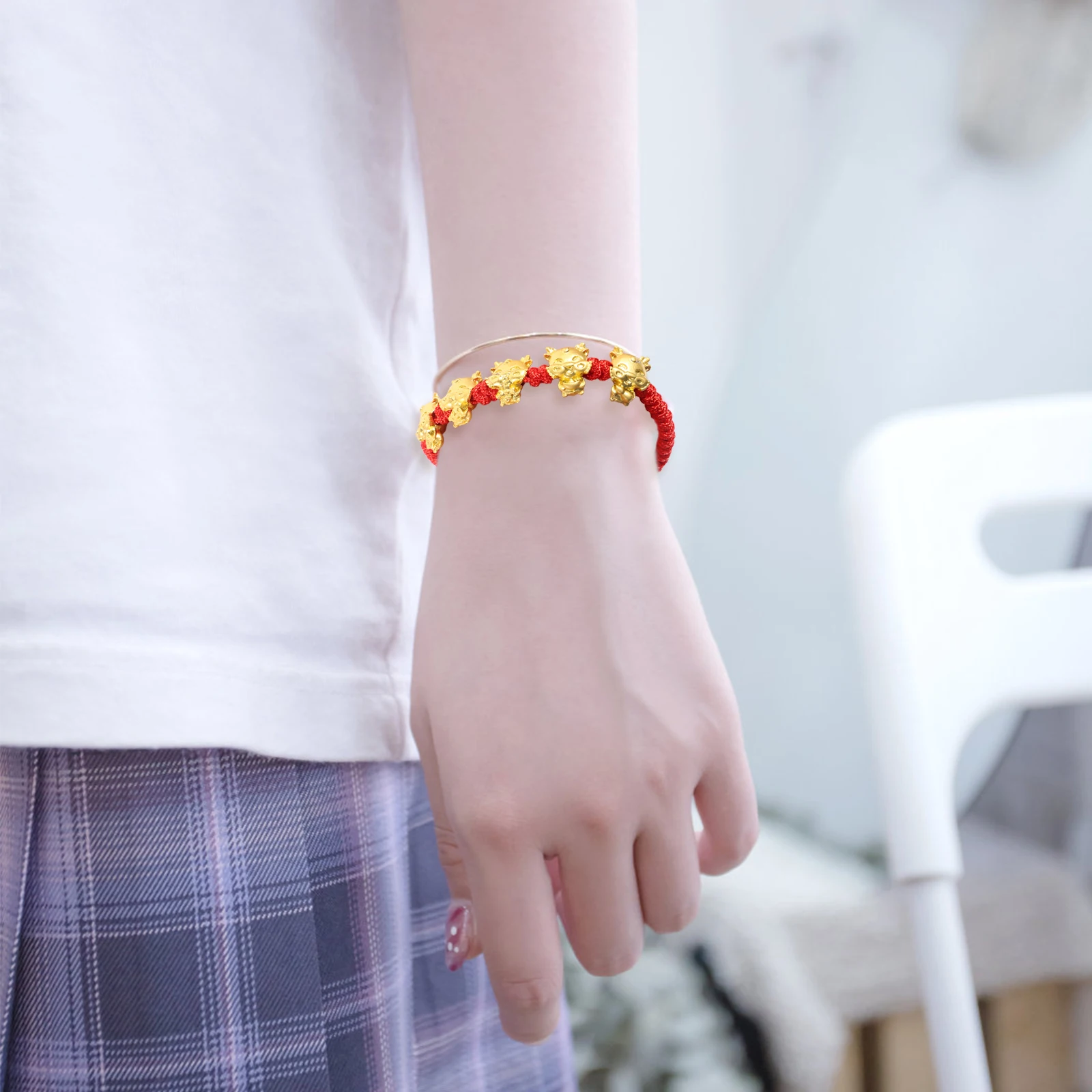 

Dragon Bracelet For Women New Year Braided Rope String Wrist Jewelry Protection Cord Bracelets Chinese Style Red Thread