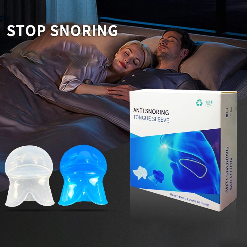 1Pcs Silicone Anti Snoring Tongue Cover Retaining Device Sleep Better Breathing Night Guard Aid Health Care Anti-snore Solution