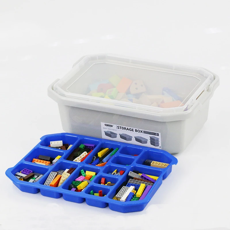 Contenitori Lego Storage organizer con coperchi, contenitori in plastica impilabili con coperchio, aule e casa, ragazze e ragazzi