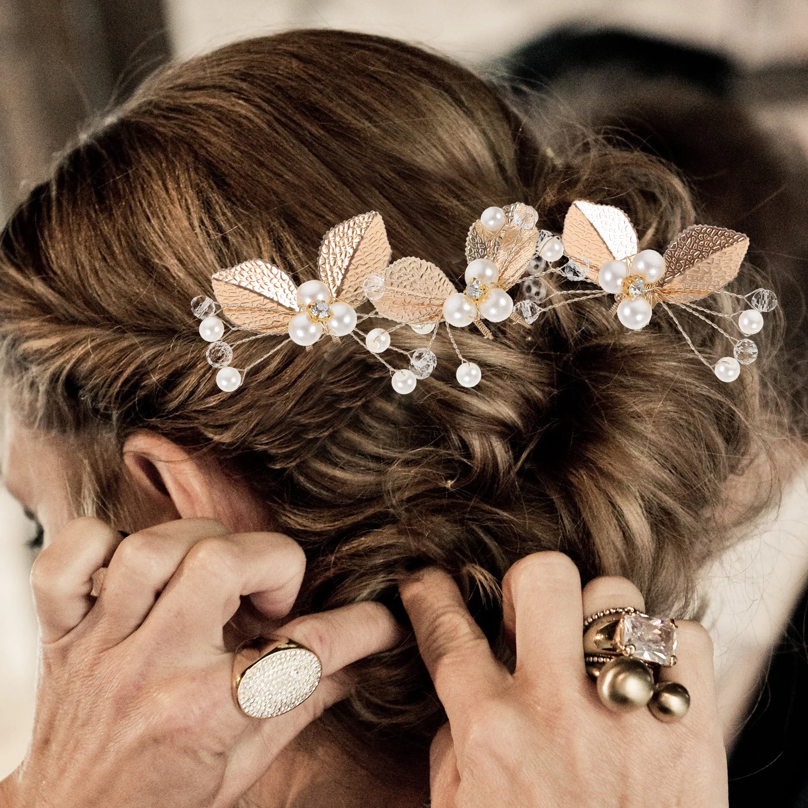 

6pcs U Shape Rhinestone Pins Wedding Headpiece Brides Bridal Hair Accessories Sparkly Hairpin Bridesmaid Hair Clips Elegant
